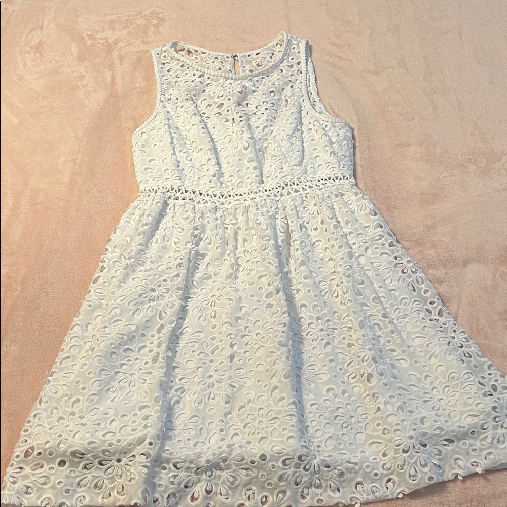 Elegant White Eyelet Lily Pulitzer Dress